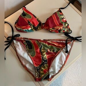 Athleta multicolored string bikini